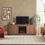 Meuble TV cheminée moderne à cannelures de 70 pouces de Middlebrook Designs