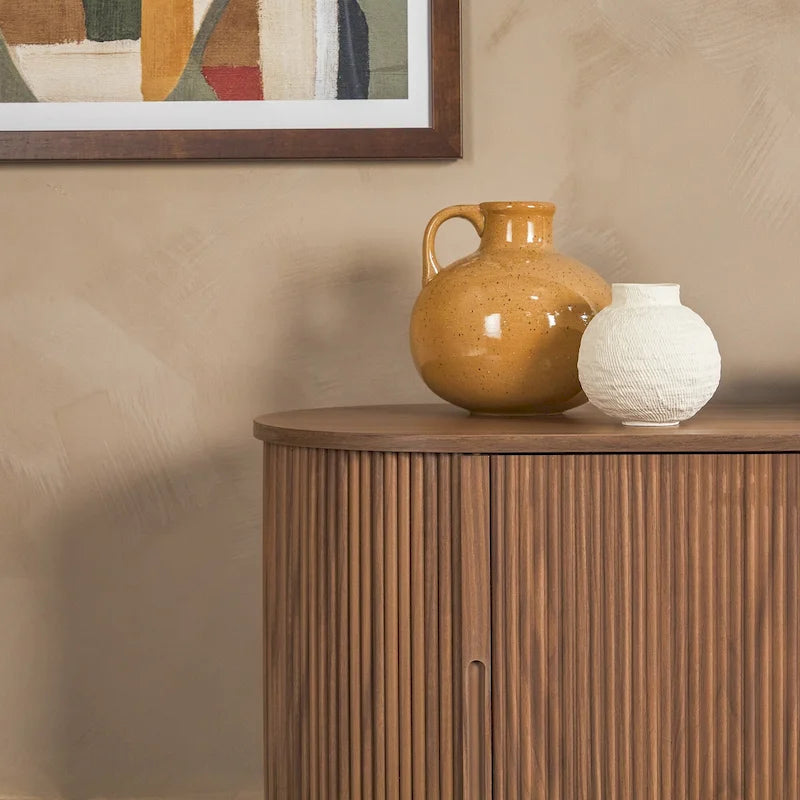 Meuble TV cheminée moderne à cannelures de 70 pouces de Middlebrook Designs