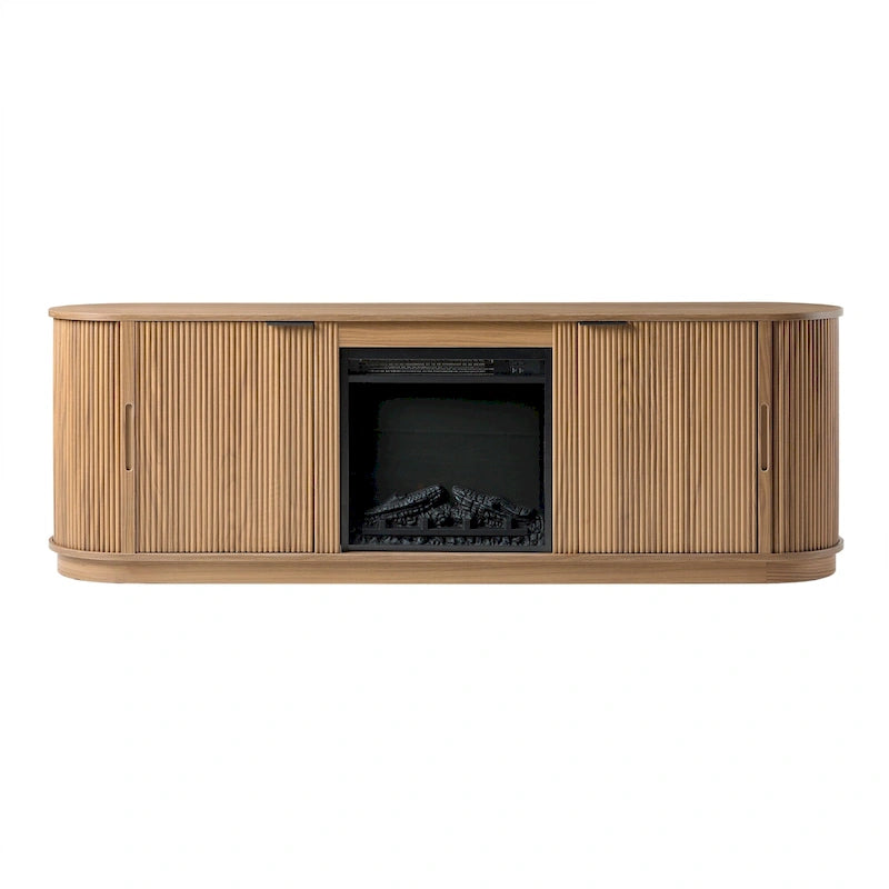 Meuble TV cheminée moderne à cannelures de 70 pouces de Middlebrook Designs