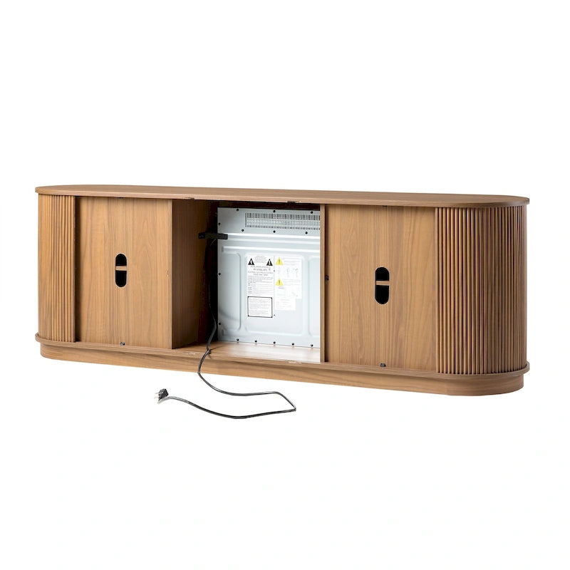 Meuble TV cheminée moderne à cannelures de 70 pouces de Middlebrook Designs