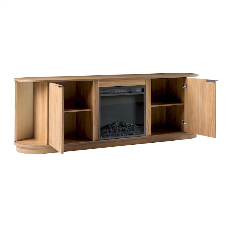 Meuble TV cheminée moderne à cannelures de 70 pouces de Middlebrook Designs