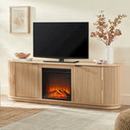 Meuble TV cheminée moderne à cannelures de 70 pouces de Middlebrook Designs