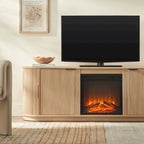 Meuble TV cheminée moderne à cannelures de 70 pouces de Middlebrook Designs