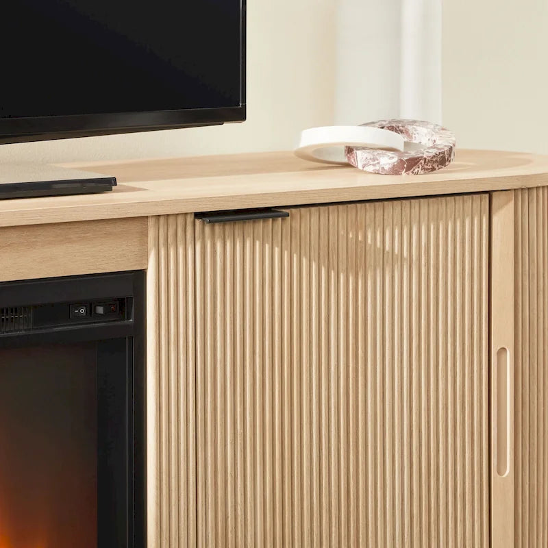 Meuble TV cheminée moderne à cannelures de 70 pouces de Middlebrook Designs