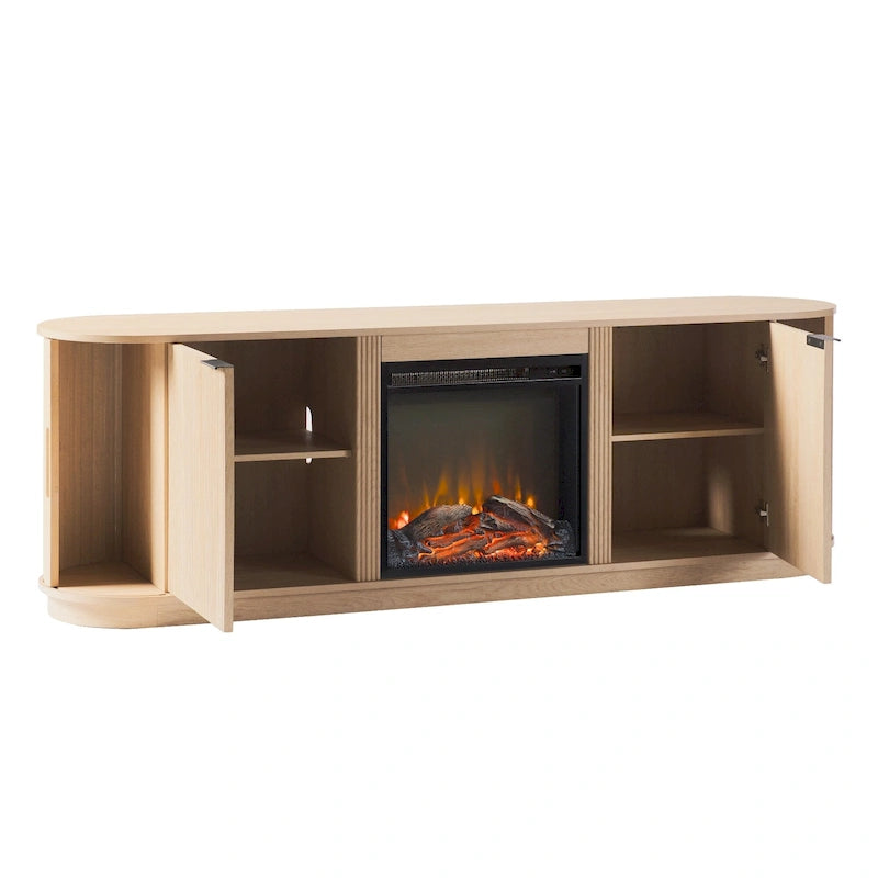 Meuble TV cheminée moderne à cannelures de 70 pouces de Middlebrook Designs