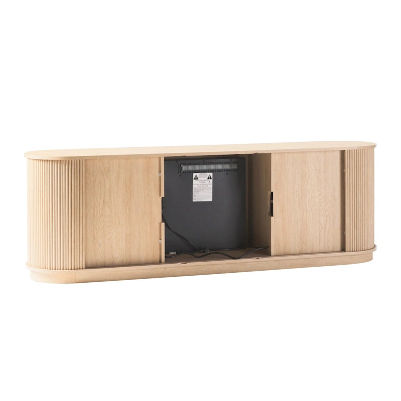 Meuble TV cheminée moderne à cannelures de 70 pouces de Middlebrook Designs