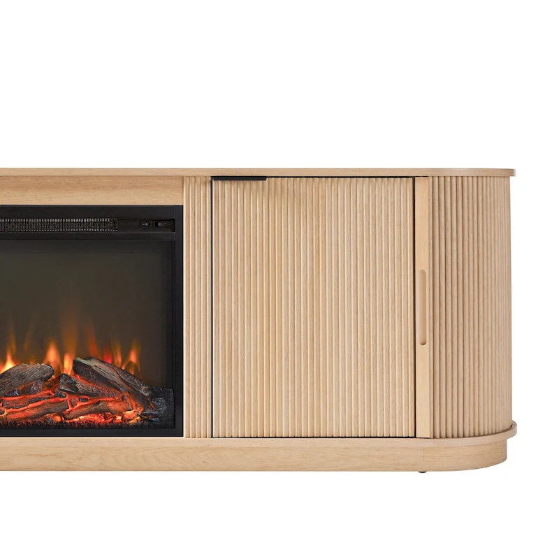 Meuble TV cheminée moderne à cannelures de 70 pouces de Middlebrook Designs