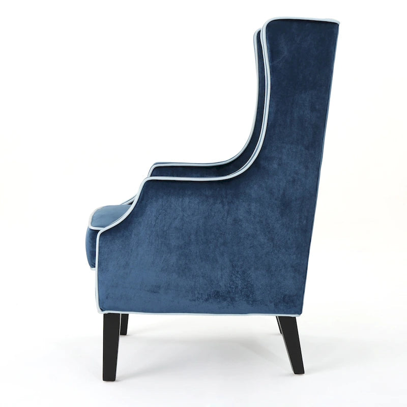 Fauteuil club en velours à dossier haut de 25,9 pouces avec dossier large