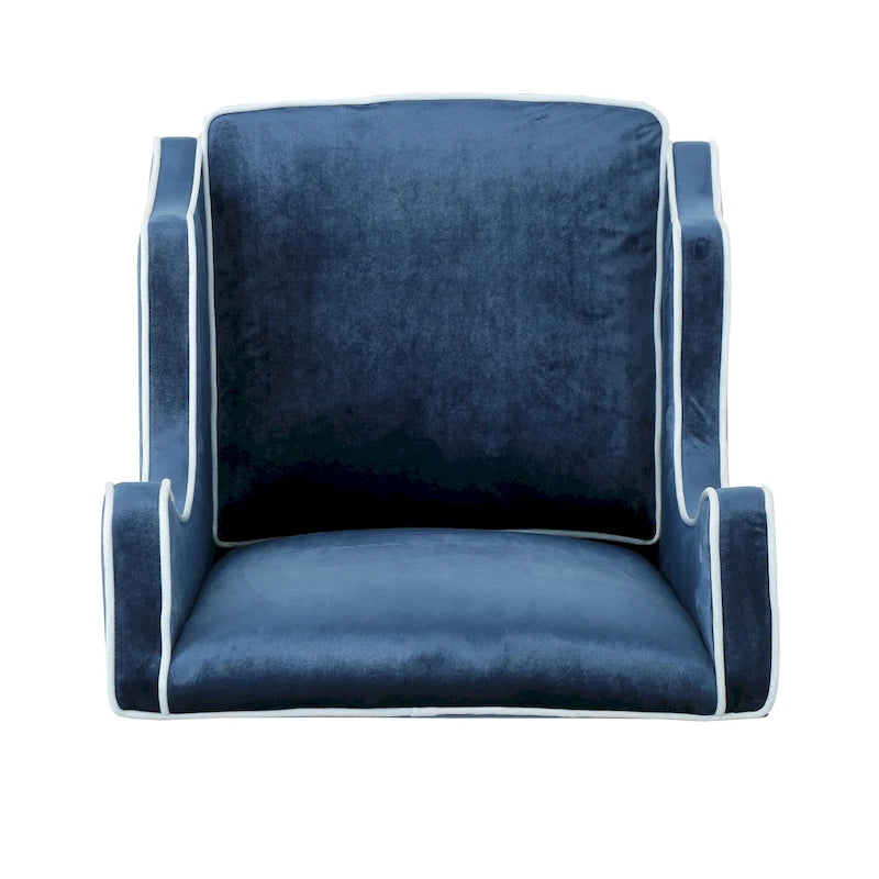 Fauteuil club en velours à dossier haut de 25,9 pouces avec dossier large
