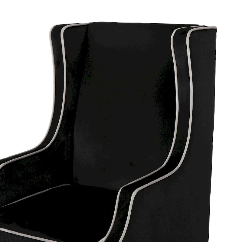 Fauteuil club en velours à dossier haut de 25,9 pouces avec dossier large