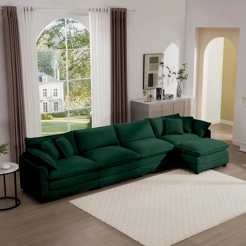 Canapé d'angle modulaire en velours côtelé Cloud, combinaison libre