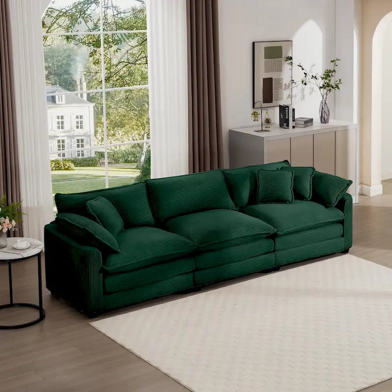 Canapé d'angle modulaire en velours côtelé Cloud, combinaison libre
