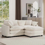 Canapé d'angle modulaire en velours côtelé Cloud, combinaison libre
