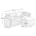 Canapé d'angle modulaire en velours côtelé Cloud, combinaison libre