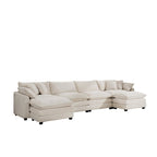 Canapé d'angle modulaire en velours côtelé Cloud, combinaison libre