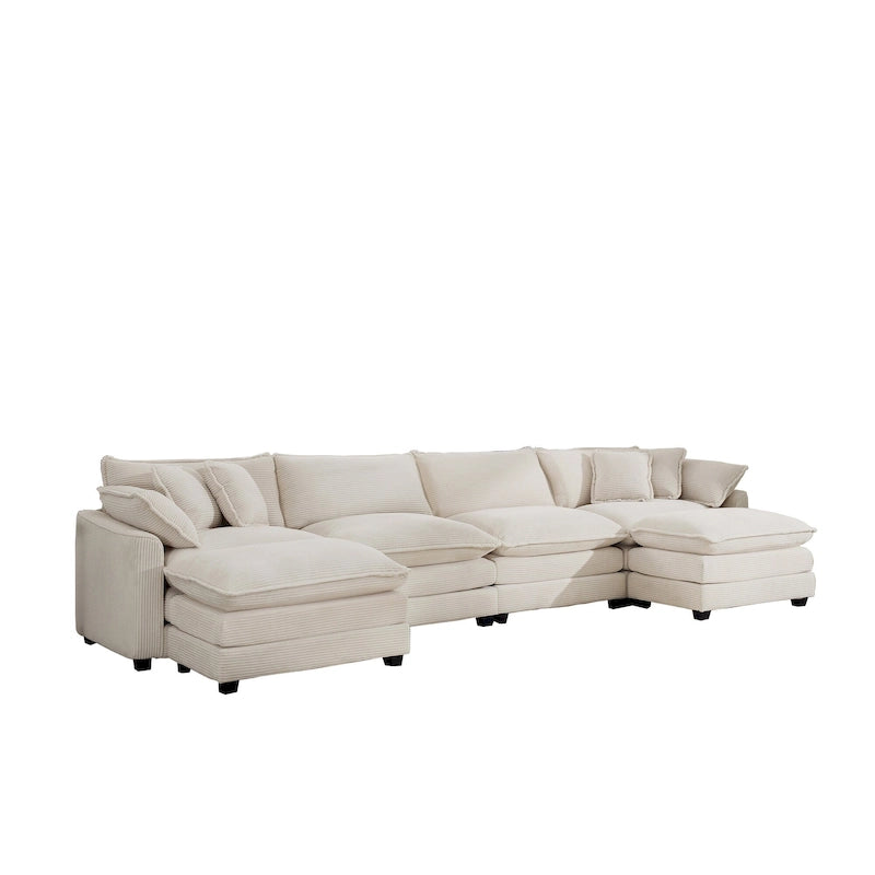 Canapé d'angle modulaire en velours côtelé Cloud, combinaison libre