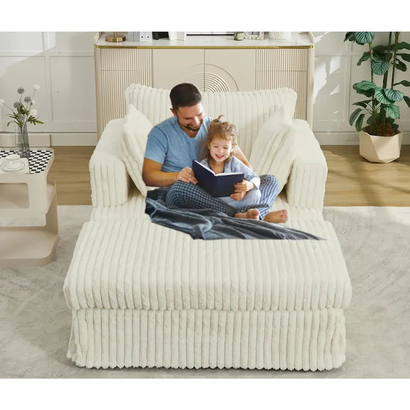 Chaise longue rembourrée surdimensionnée de 47,8 pouces avec coussins