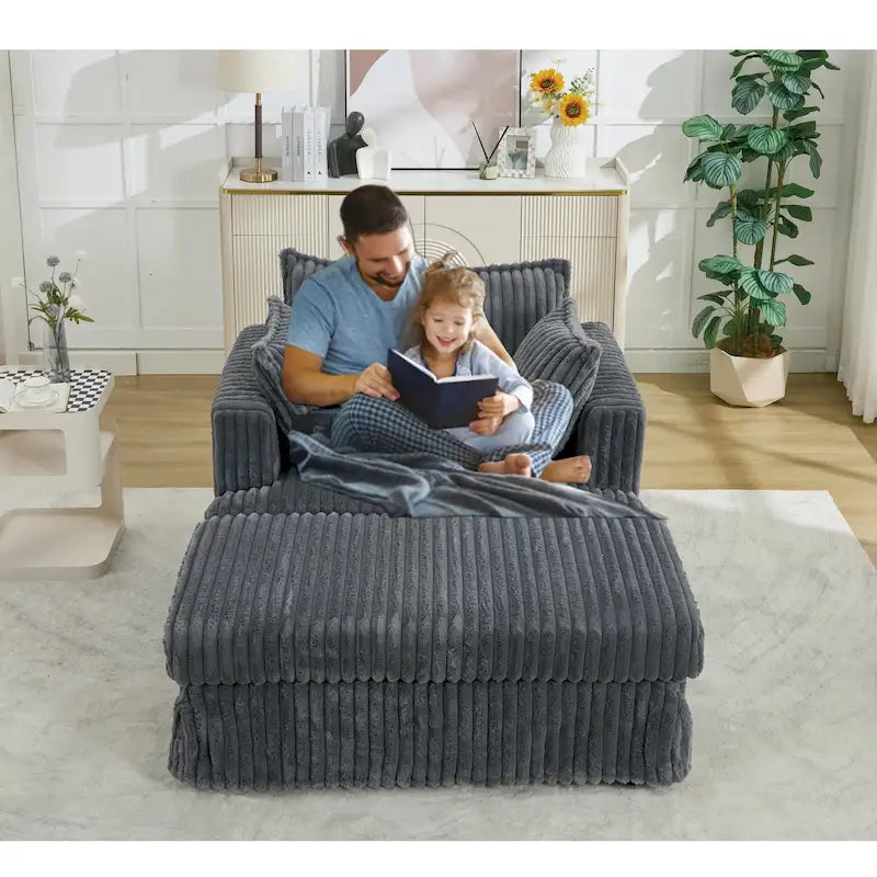 Chaise longue rembourrée surdimensionnée de 47,8 pouces avec coussins