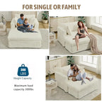 Chaise longue rembourrée surdimensionnée de 47,8 pouces avec coussins