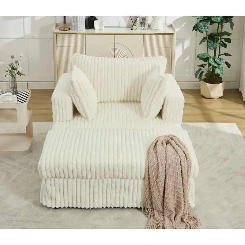Chaise longue rembourrée surdimensionnée de 47,8 pouces avec coussins