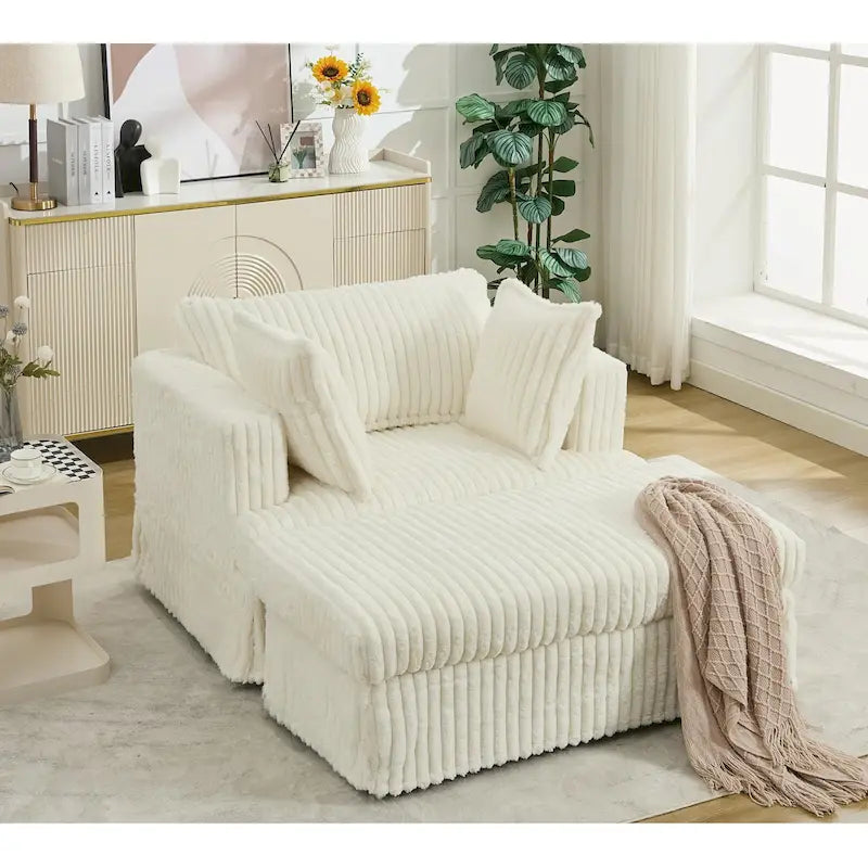 Chaise longue rembourrée surdimensionnée de 47,8 pouces avec coussins