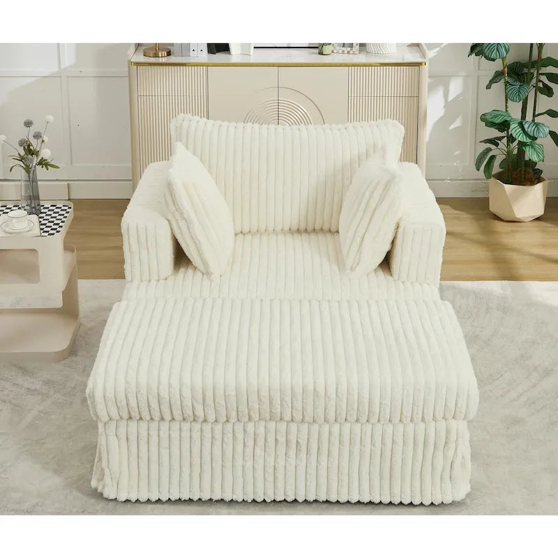 Chaise longue rembourrée surdimensionnée de 47,8 pouces avec coussins