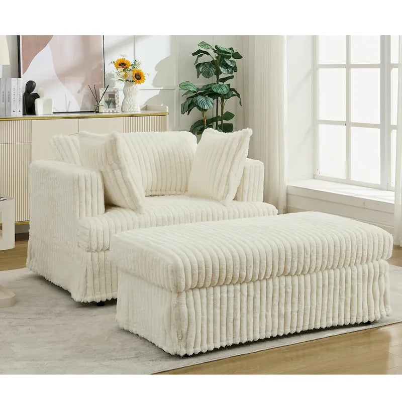 Chaise longue rembourrée surdimensionnée de 47,8 pouces avec coussins