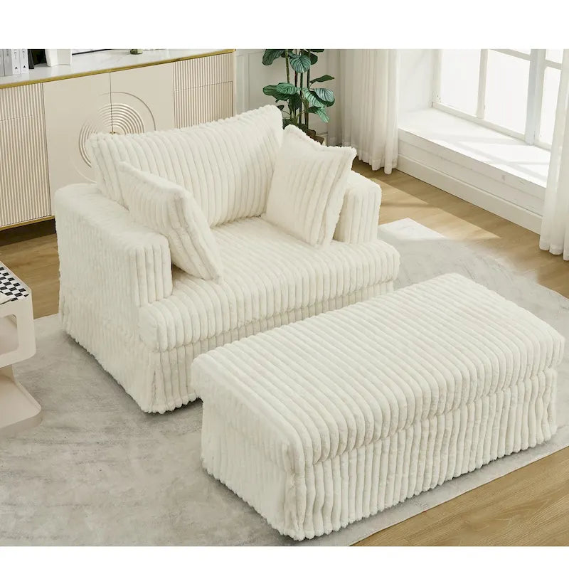 Chaise longue rembourrée surdimensionnée de 47,8 pouces avec coussins