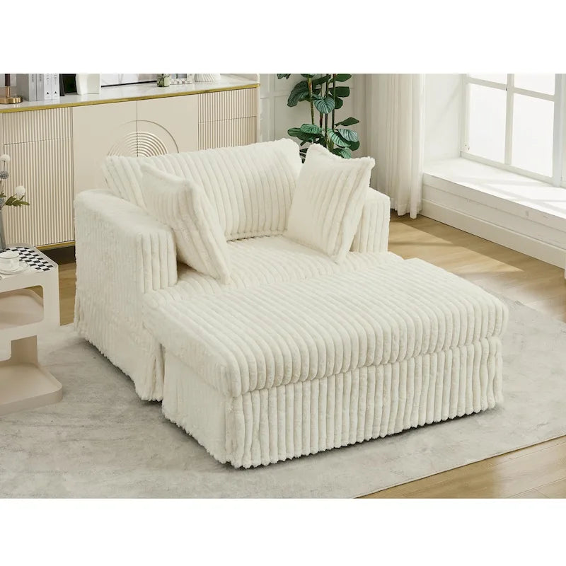 Chaise longue rembourrée surdimensionnée de 47,8 pouces avec coussins