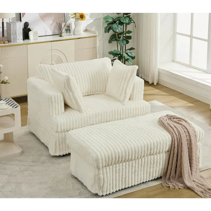 Chaise longue rembourrée surdimensionnée de 47,8 pouces avec coussins