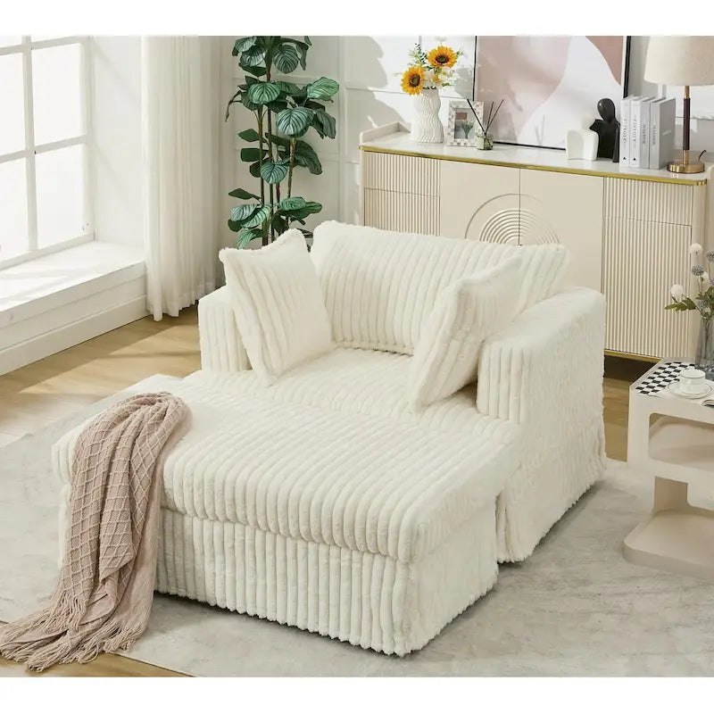 Chaise longue rembourrée surdimensionnée de 47,8 pouces avec coussins