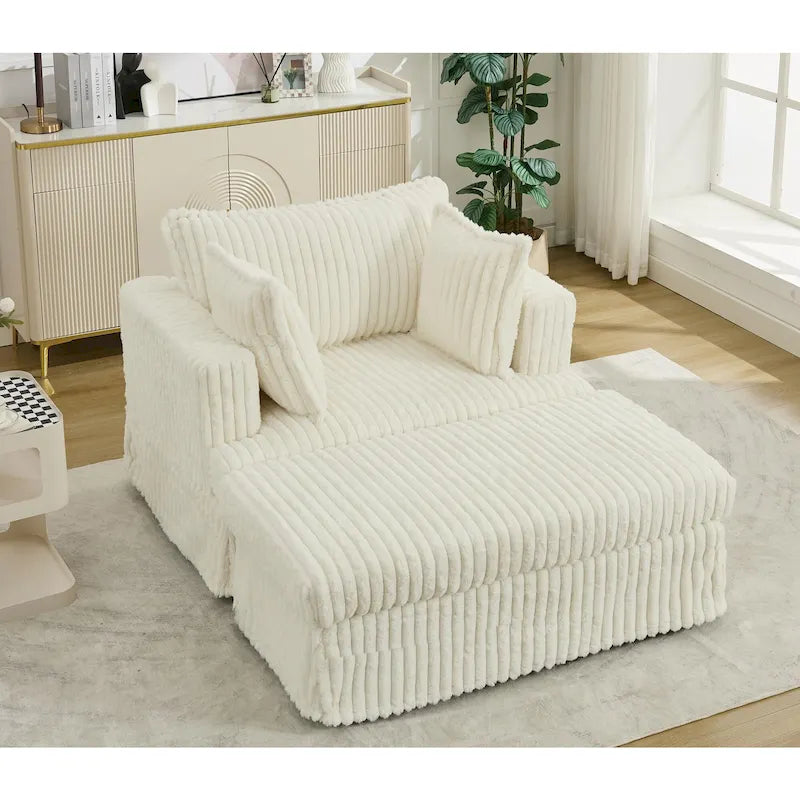 Chaise longue rembourrée surdimensionnée de 47,8 pouces avec coussins