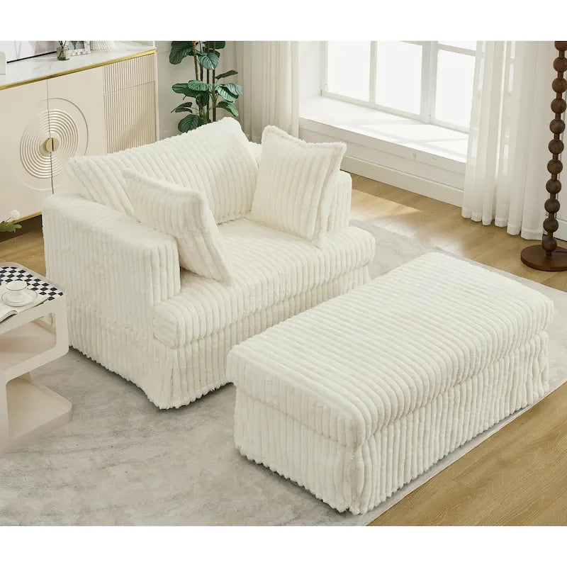Chaise longue rembourrée surdimensionnée de 47,8 pouces avec coussins