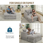 Chaise longue rembourrée surdimensionnée de 47,8 pouces avec coussins