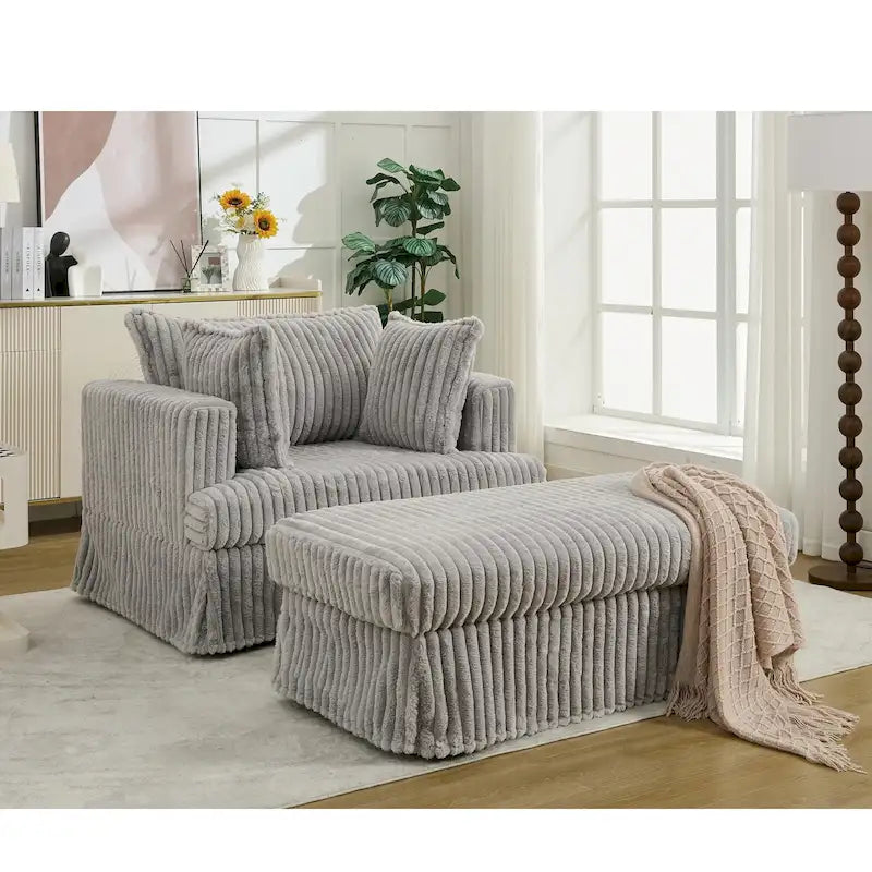 Chaise longue rembourrée surdimensionnée de 47,8 pouces avec coussins