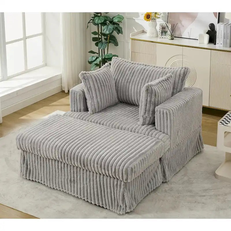 Chaise longue rembourrée surdimensionnée de 47,8 pouces avec coussins