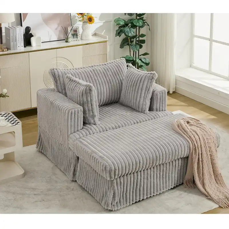 Chaise longue rembourrée surdimensionnée de 47,8 pouces avec coussins