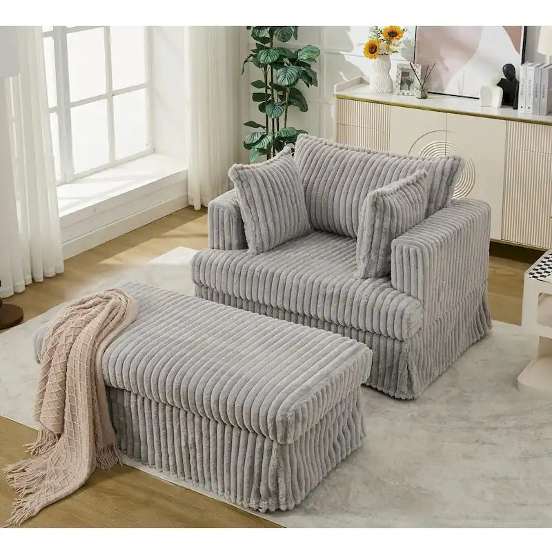 Chaise longue rembourrée surdimensionnée de 47,8 pouces avec coussins