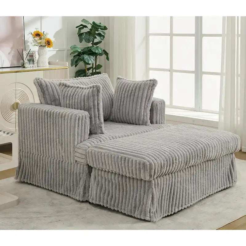 Chaise longue rembourrée surdimensionnée de 47,8 pouces avec coussins