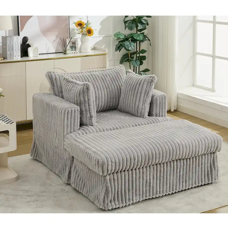 Chaise longue rembourrée surdimensionnée de 47,8 pouces avec coussins
