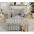 Chaise longue rembourrée surdimensionnée de 47,8 pouces avec coussins
