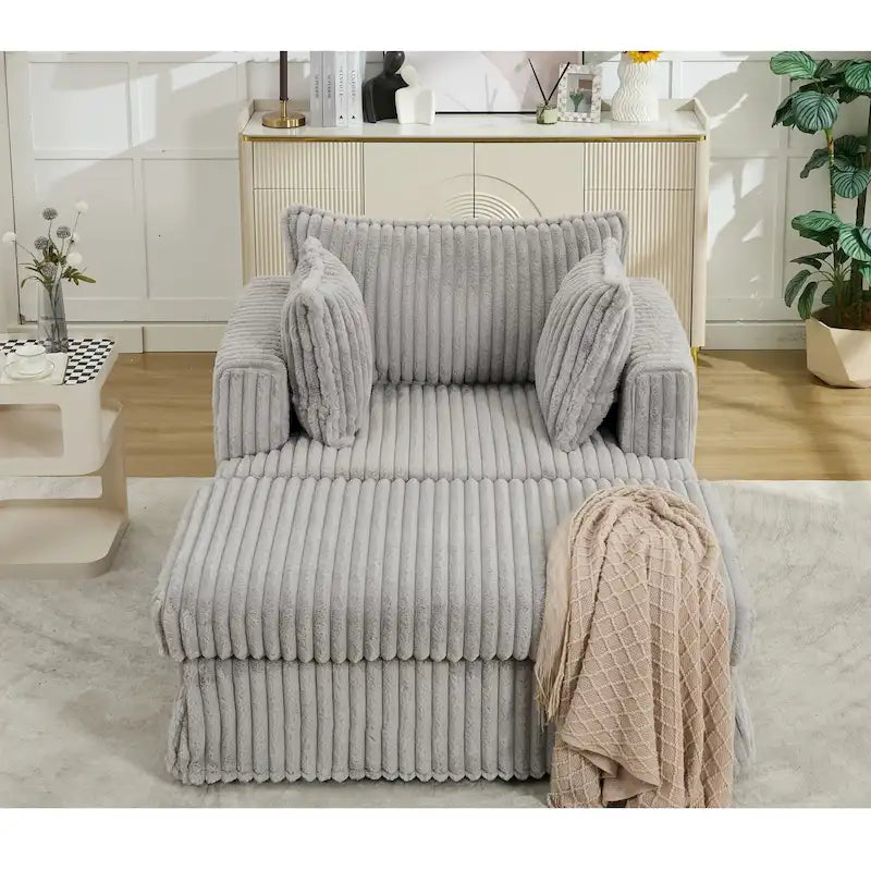 Chaise longue rembourrée surdimensionnée de 47,8 pouces avec coussins
