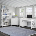 Bureau d'ordinateur Key West 54W avec armoire et bibliothèque par Bush Furniture