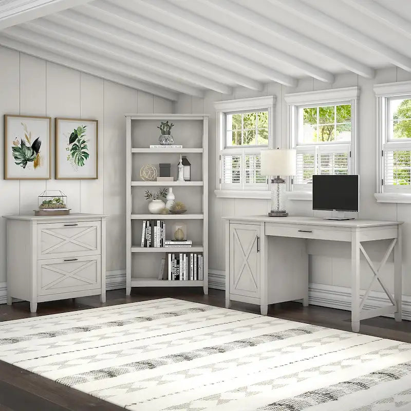 Bureau d'ordinateur Key West 54W avec armoire et bibliothèque par Bush Furniture