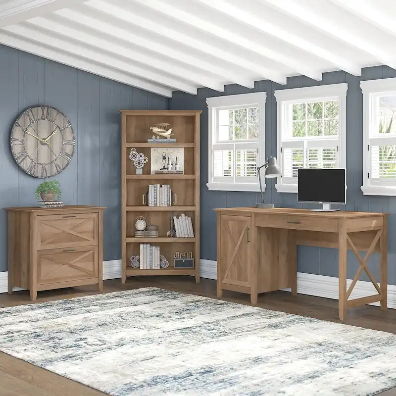 Bureau d'ordinateur Key West 54W avec armoire et bibliothèque par Bush Furniture