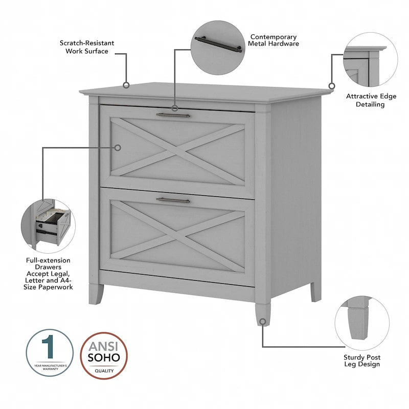 Bureau d'ordinateur Key West 54W avec armoire et bibliothèque par Bush Furniture