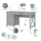 Bureau d'ordinateur Key West 54W avec armoire et bibliothèque par Bush Furniture