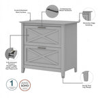Bureau d'ordinateur Key West 54W avec armoire et bibliothèque par Bush Furniture