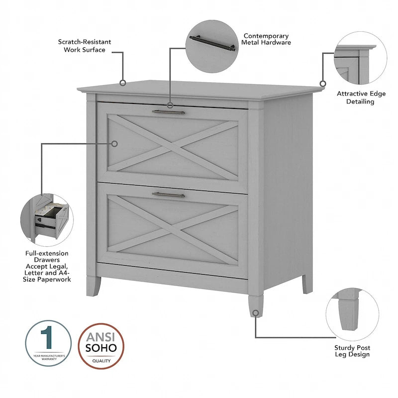 Bureau d'ordinateur Key West 54W avec armoire et bibliothèque par Bush Furniture