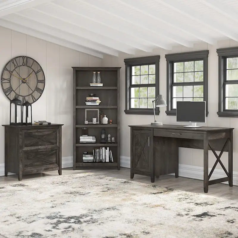 Bureau d'ordinateur Key West 54W avec armoire et bibliothèque par Bush Furniture